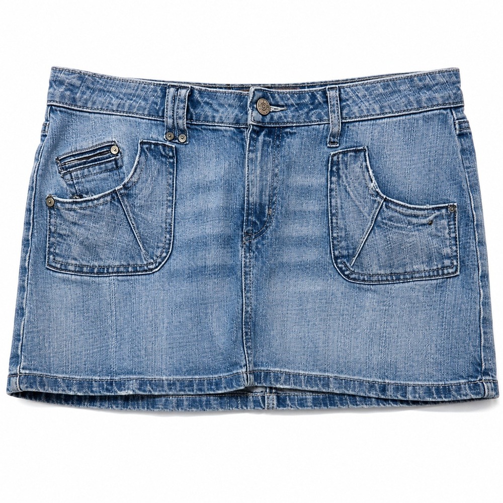 Hint Y2K Micro Mini Denim Skirt Women Size 11 McBling Indie Sleaze Bratz Baddie